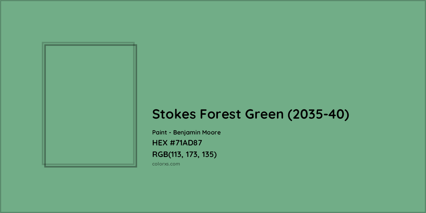 HEX #71AD87 Stokes Forest Green (2035-40) Paint Benjamin Moore - Color Code