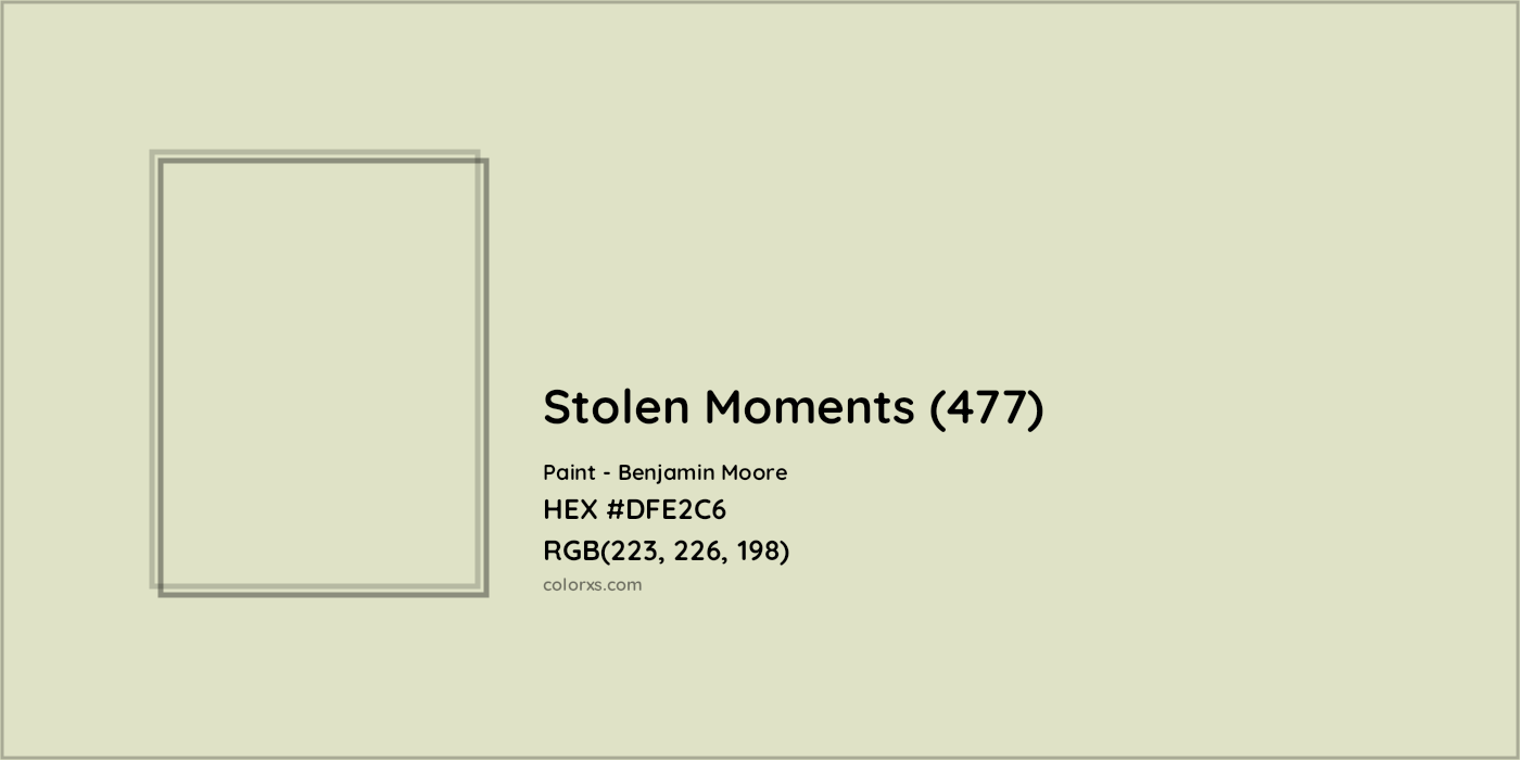 HEX #DFE2C6 Stolen Moments (477) Paint Benjamin Moore - Color Code