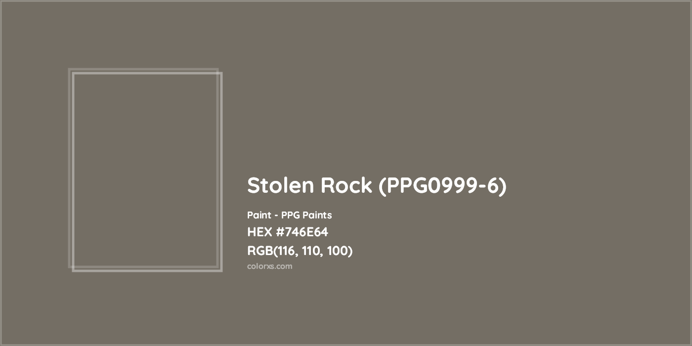 HEX #746E64 Stolen Rock (PPG0999-6) Paint PPG Paints - Color Code