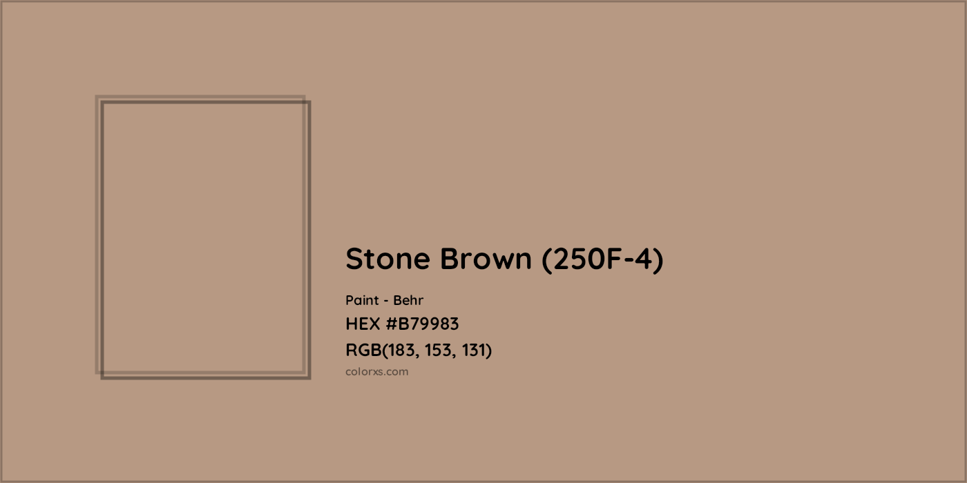 HEX #B79983 Stone Brown (250F-4) Paint Behr - Color Code