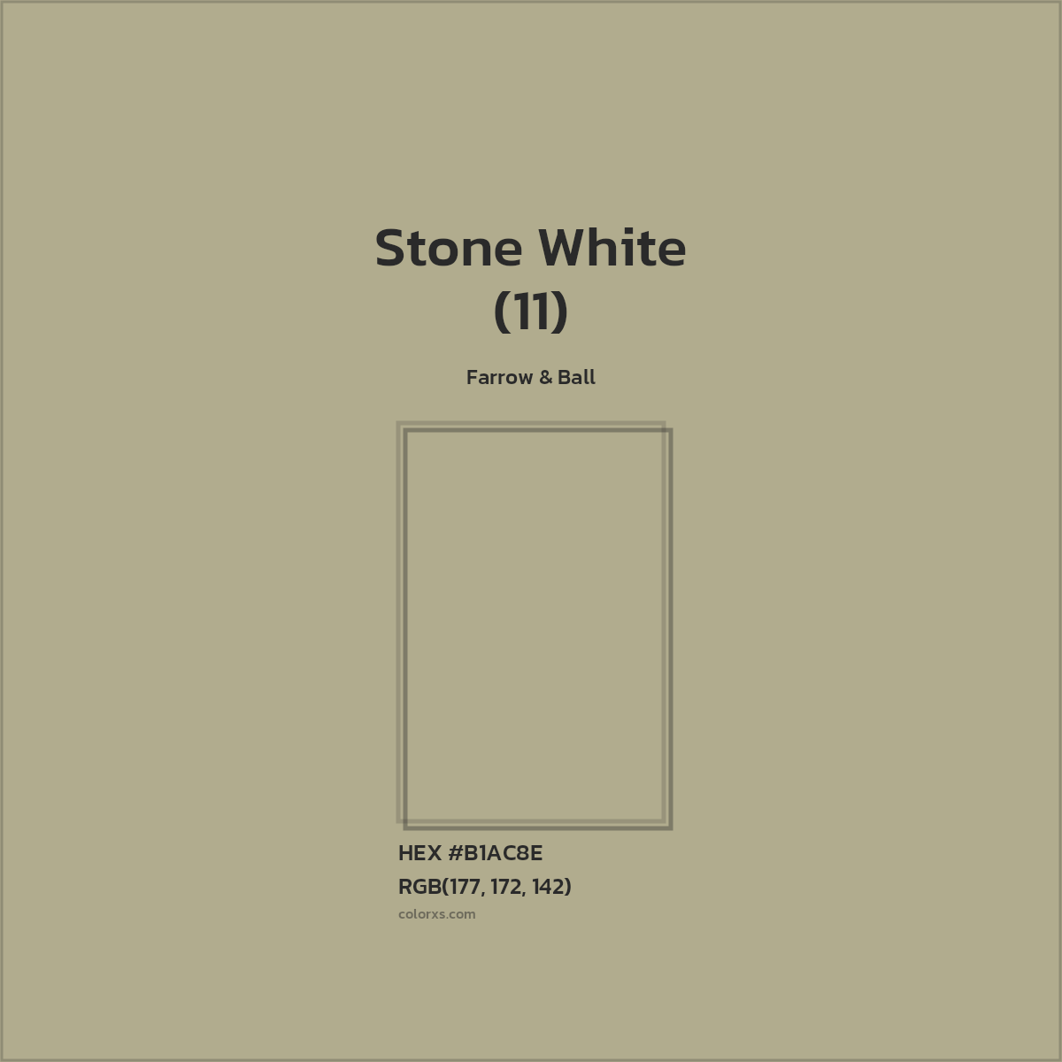 HEX #B1AC8E Stone White (11) Paint Farrow & Ball - Color Code