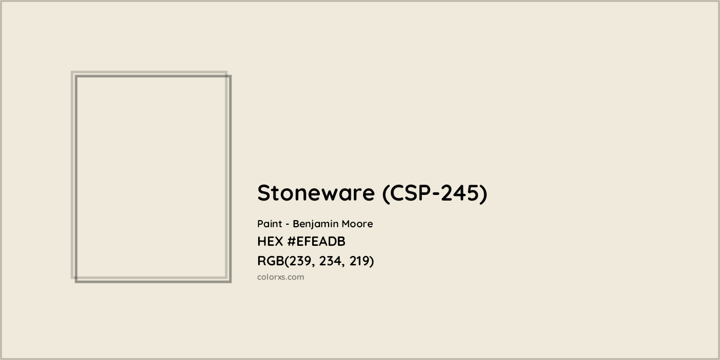 HEX #EFEADB Stoneware (CSP-245) Paint Benjamin Moore - Color Code