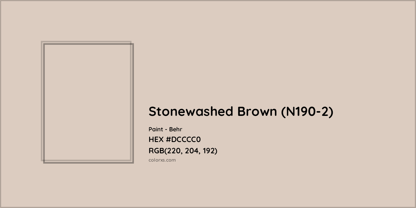 HEX #DCCCC0 Stonewashed Brown (N190-2) Paint Behr - Color Code