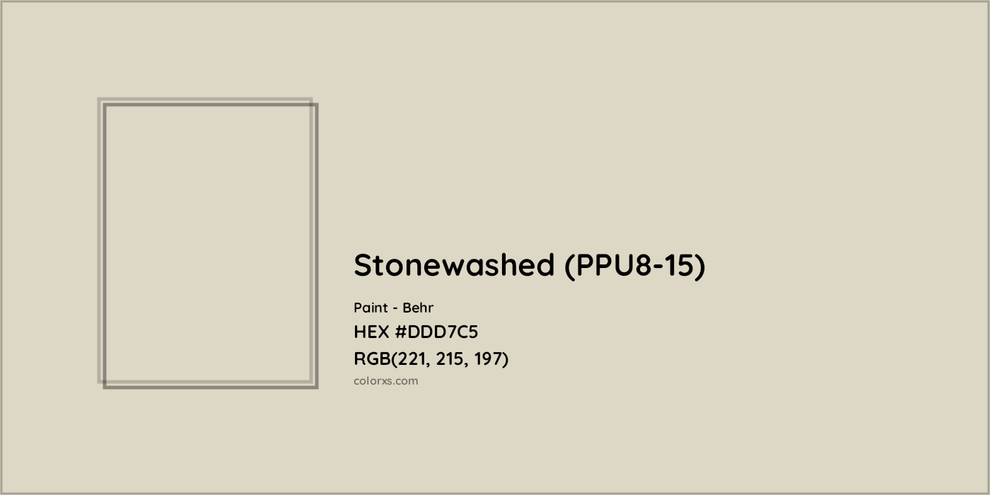 HEX #DDD7C5 Stonewashed (PPU8-15) Paint Behr - Color Code