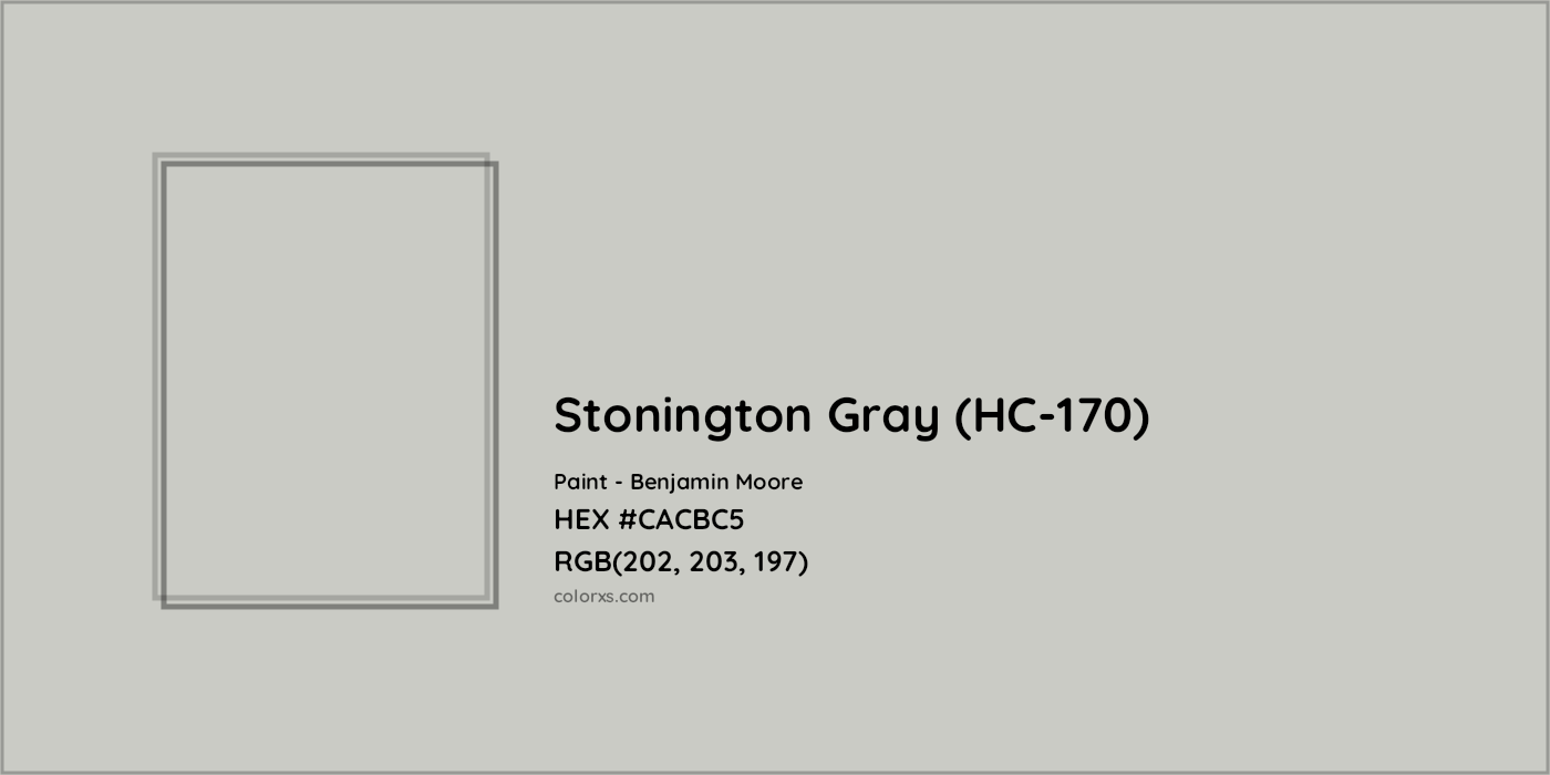 HEX #CACBC5 Stonington Gray (HC-170) Paint Benjamin Moore - Color Code
