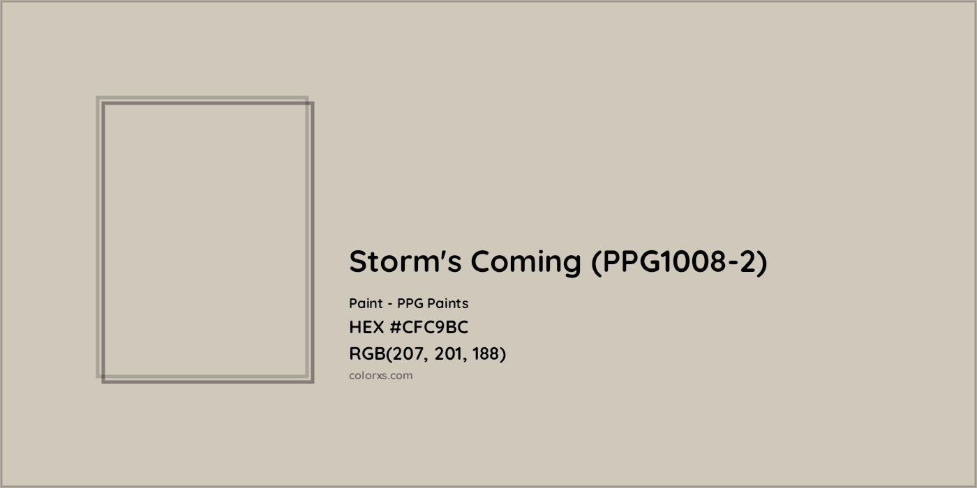 HEX #CFC9BC Storm's Coming (PPG1008-2) Paint PPG Paints - Color Code