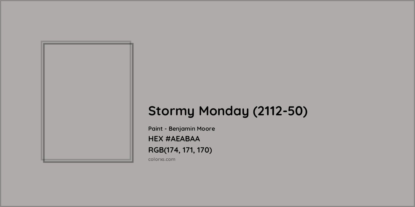 HEX #AEABAA Stormy Monday (2112-50) Paint Benjamin Moore - Color Code