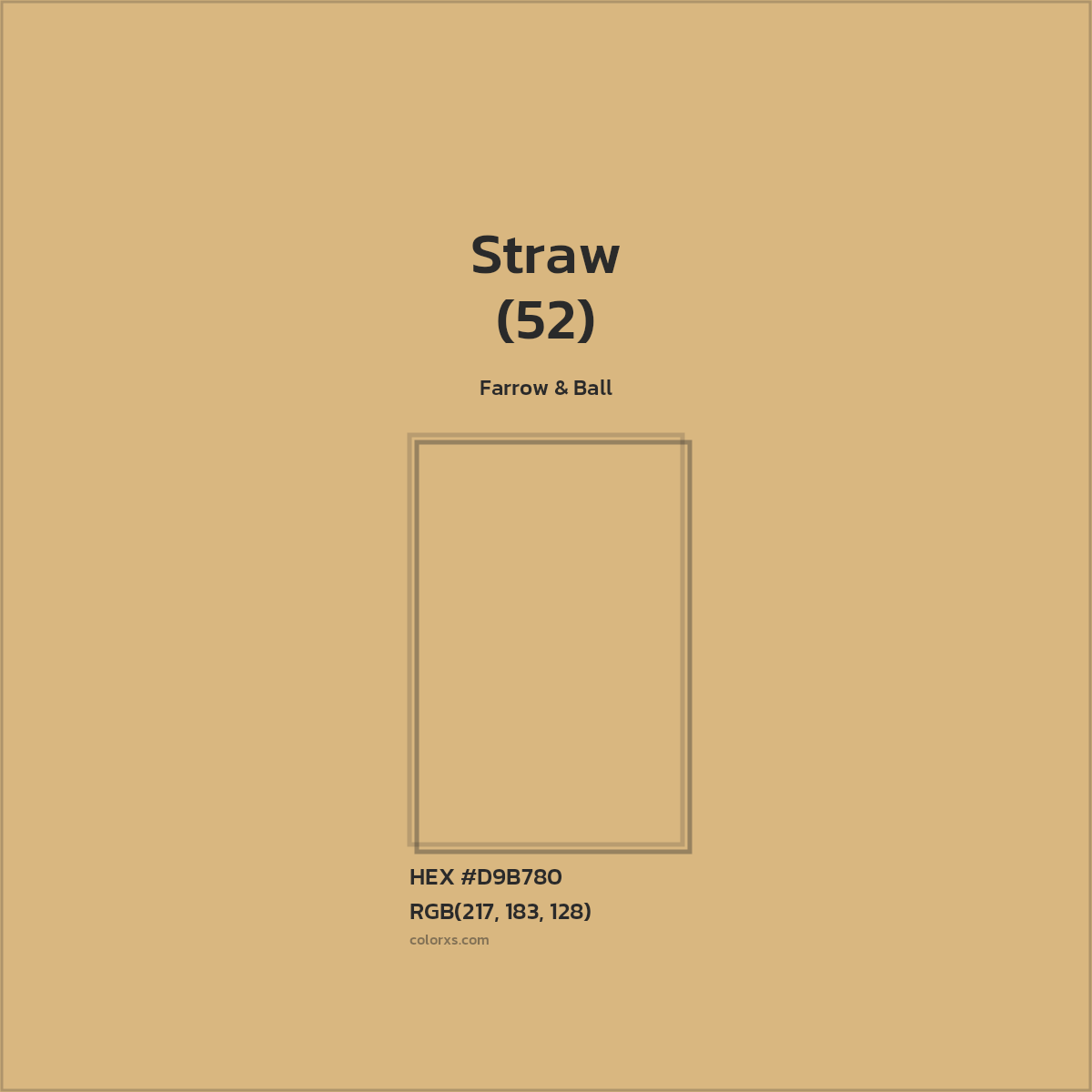 HEX #D9B780 Straw (52) Paint Farrow & Ball - Color Code