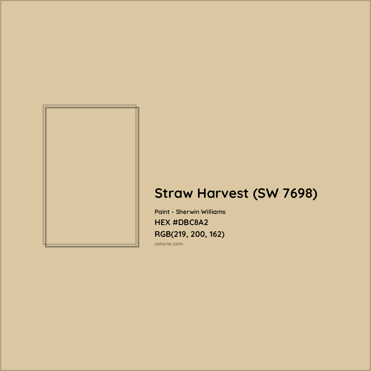 HEX #DBC8A2 Straw Harvest (SW 7698) Paint Sherwin Williams - Color Code