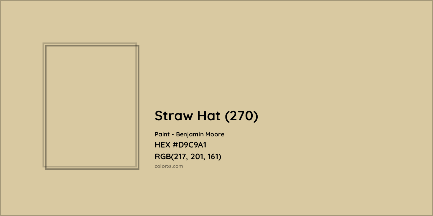HEX #D9C9A1 Straw Hat (270) Paint Benjamin Moore - Color Code