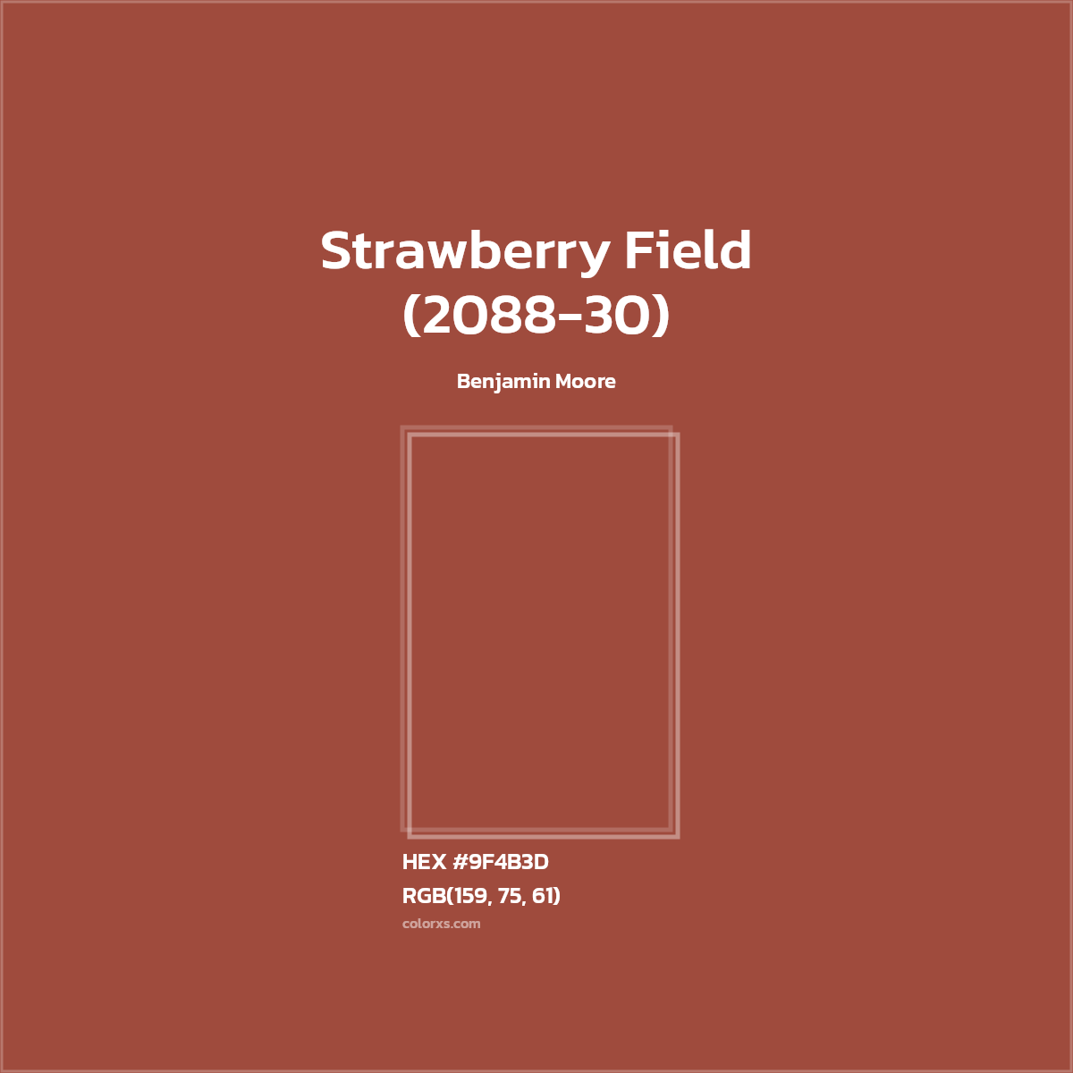 HEX #9F4B3D Strawberry Field (2088-30) Paint Benjamin Moore - Color Code