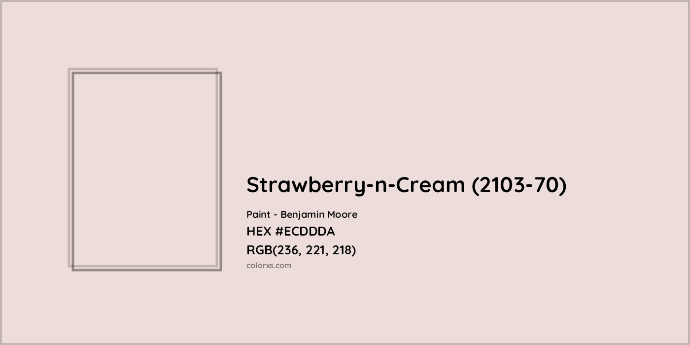 HEX #ECDDDA Strawberry-n-Cream (2103-70) Paint Benjamin Moore - Color Code