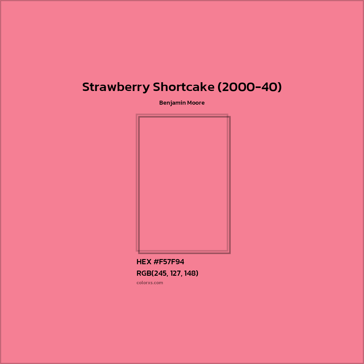 HEX #F57F94 Strawberry Shortcake (2000-40) Paint Benjamin Moore - Color Code