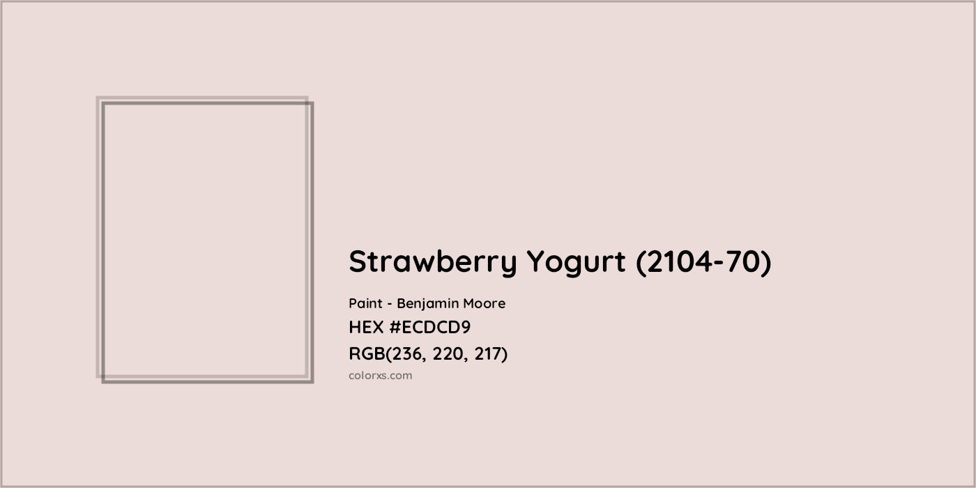 HEX #ECDCD9 Strawberry Yogurt (2104-70) Paint Benjamin Moore - Color Code