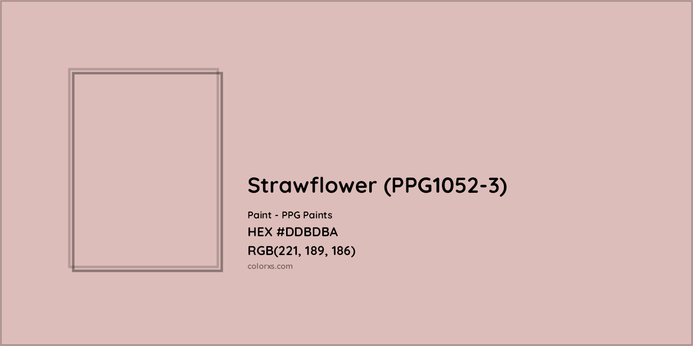 HEX #DDBDBA Strawflower (PPG1052-3) Paint PPG Paints - Color Code