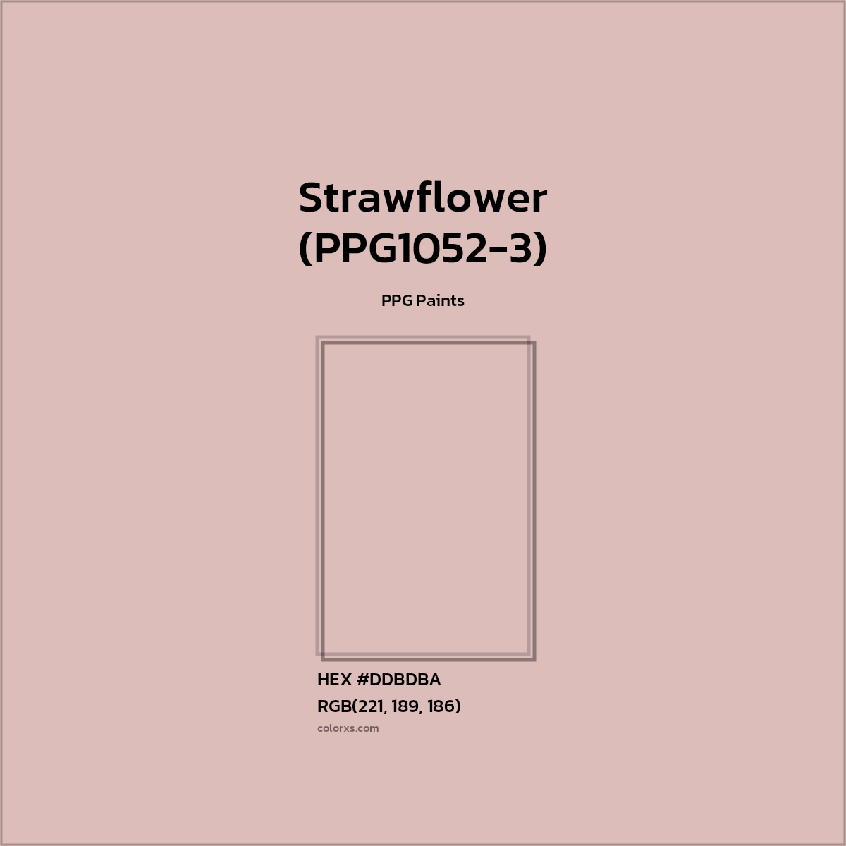 HEX #DDBDBA Strawflower (PPG1052-3) Paint PPG Paints - Color Code