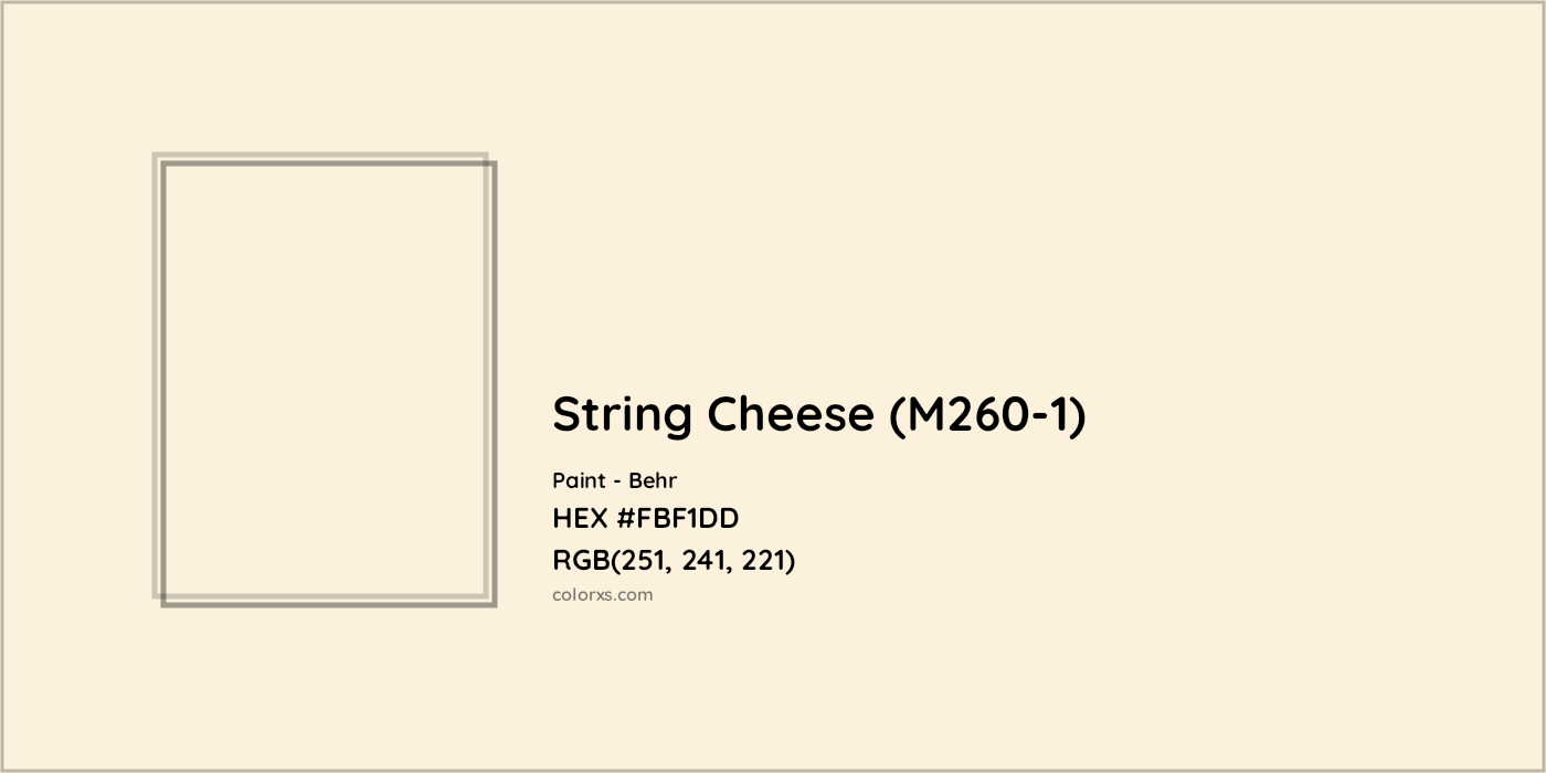 HEX #FBF1DD String Cheese (M260-1) Paint Behr - Color Code