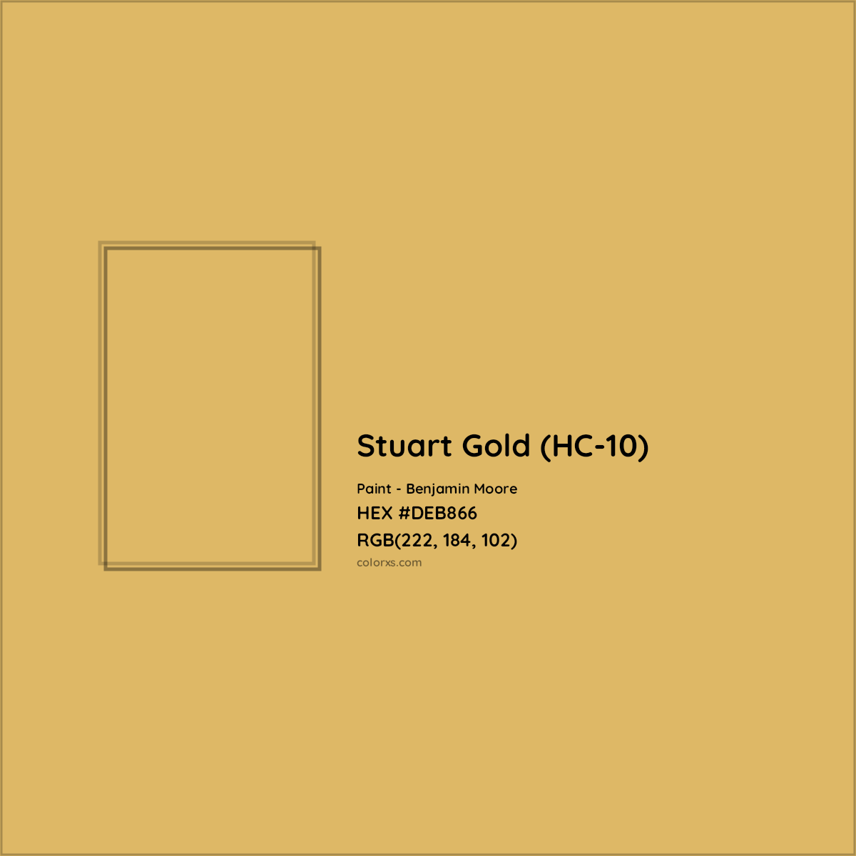 HEX #DEB866 Stuart Gold (HC-10) Paint Benjamin Moore - Color Code