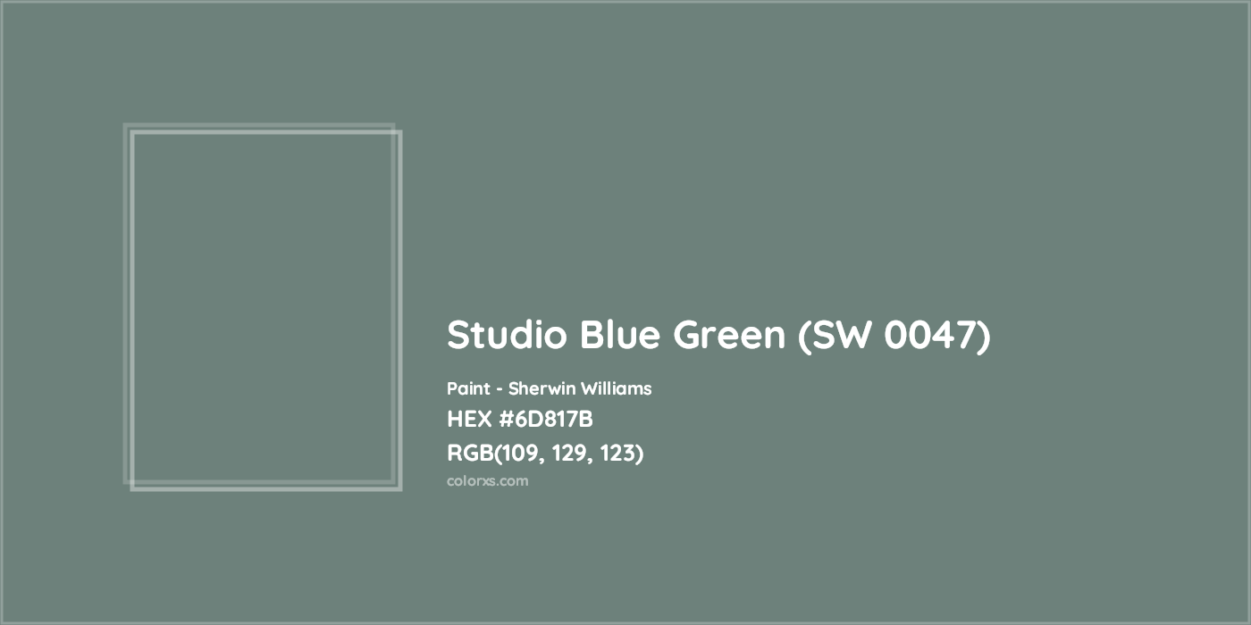 HEX #6D817B Studio Blue Green (SW 0047) Paint Sherwin Williams - Color Code