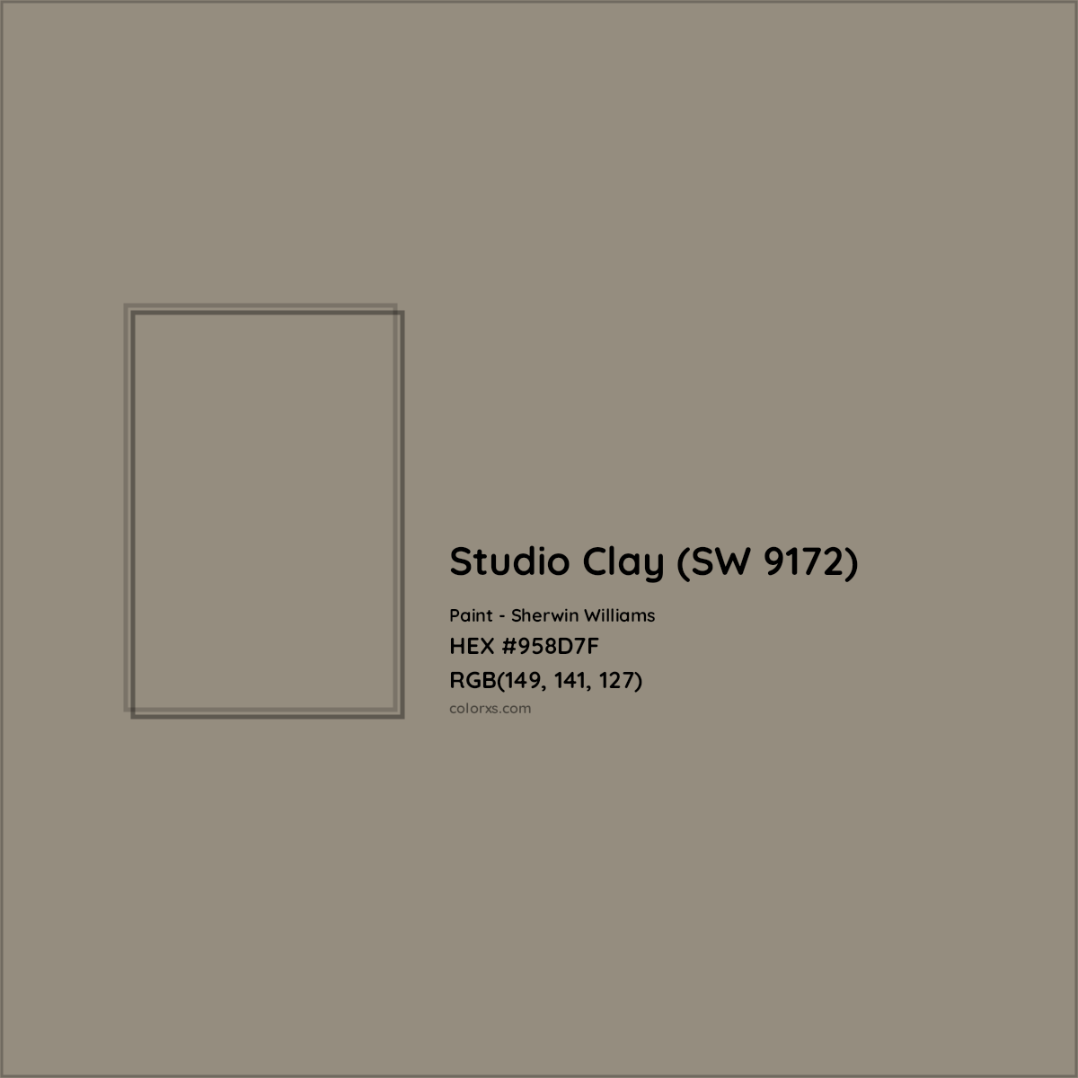 HEX #958D7F Studio Clay (SW 9172) Paint Sherwin Williams - Color Code