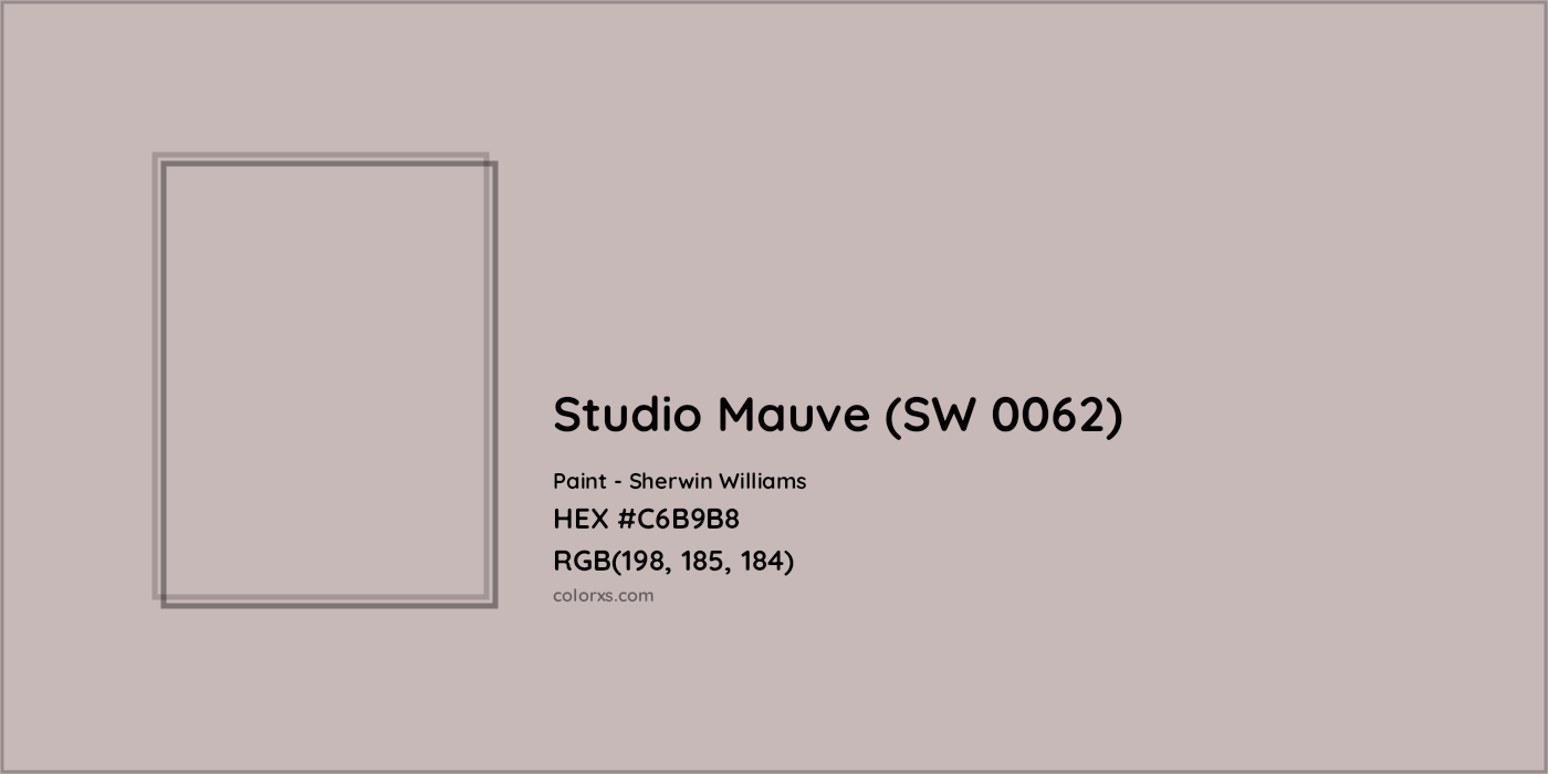 HEX #C6B9B8 Studio Mauve (SW 0062) Paint Sherwin Williams - Color Code