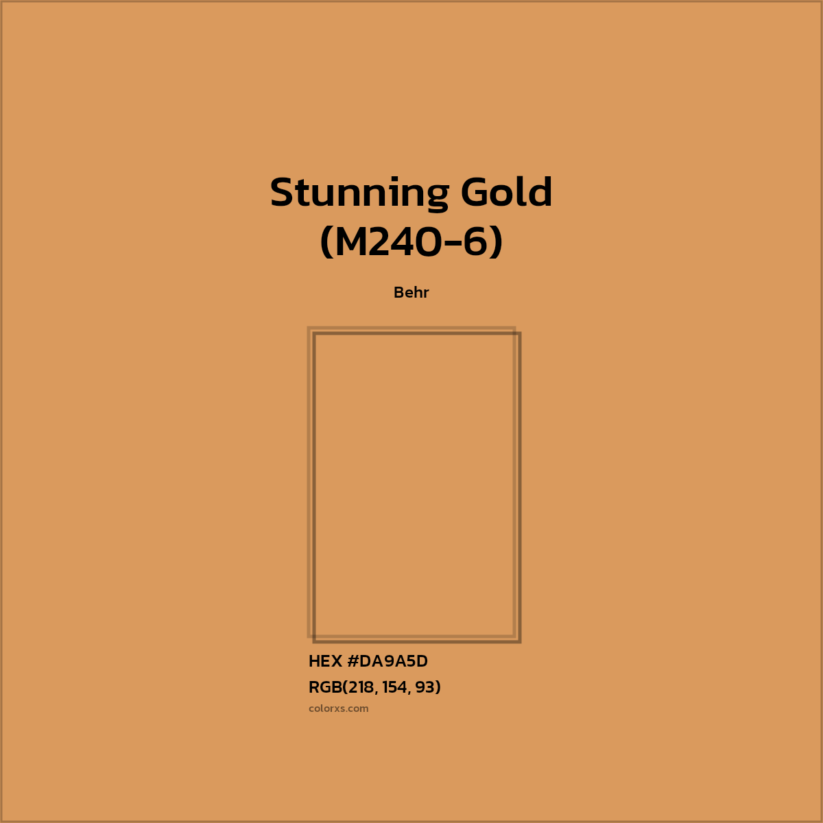 HEX #DA9A5D Stunning Gold (M240-6) Paint Behr - Color Code