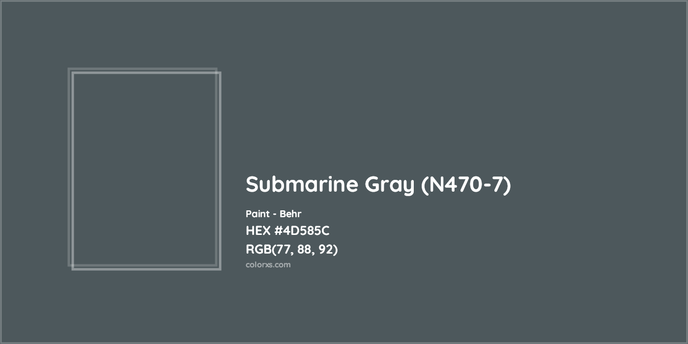 HEX #4D585C Submarine Gray (N470-7) Paint Behr - Color Code