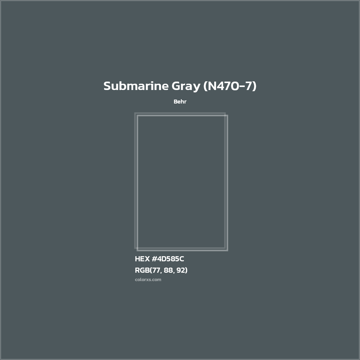 HEX #4D585C Submarine Gray (N470-7) Paint Behr - Color Code