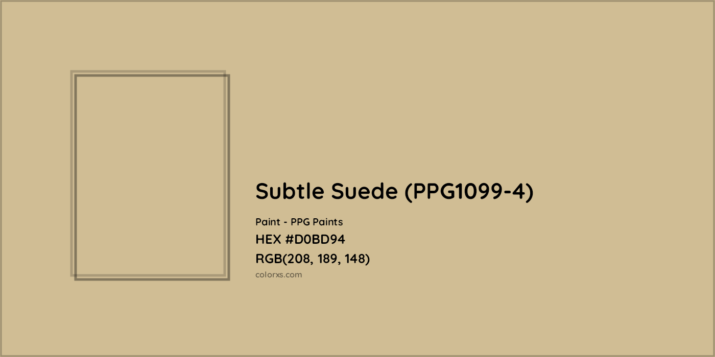 HEX #D0BD94 Subtle Suede (PPG1099-4) Paint PPG Paints - Color Code