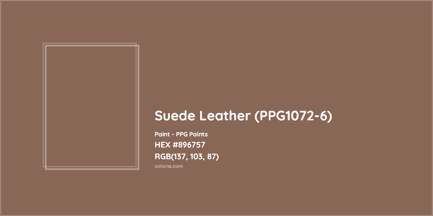 HEX #896757 Suede Leather (PPG1072-6) Paint PPG Paints - Color Code