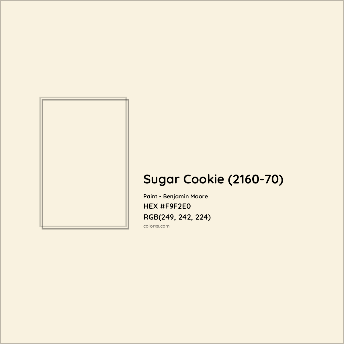 HEX #F9F2E0 Sugar Cookie (2160-70) Paint Benjamin Moore - Color Code