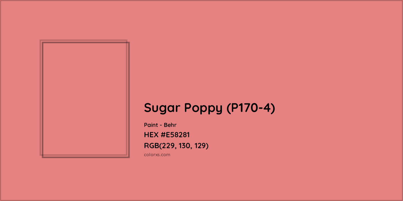 HEX #E58281 Sugar Poppy (P170-4) Paint Behr - Color Code