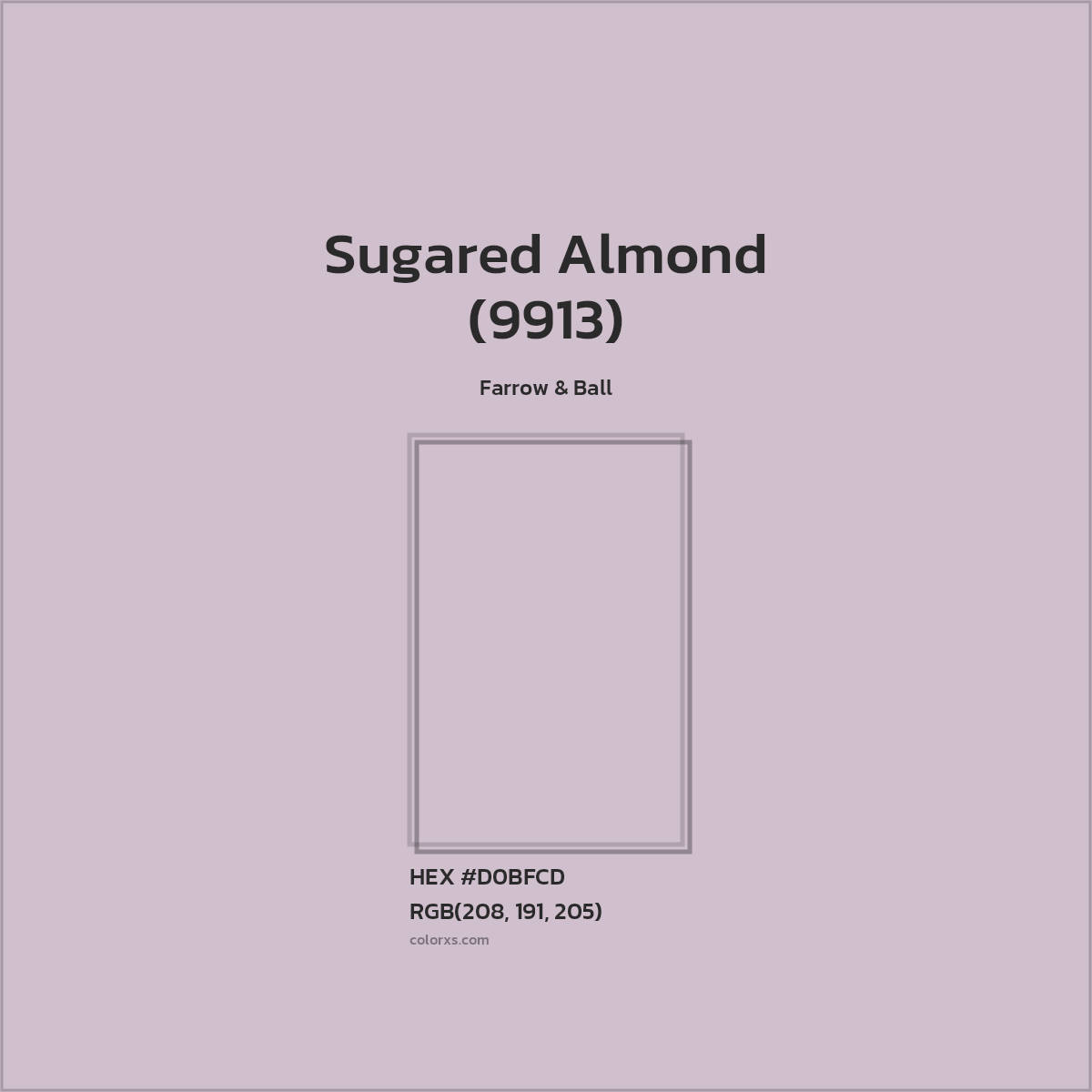 HEX #D0BFCD Sugared Almond (9913) Paint Farrow & Ball - Color Code