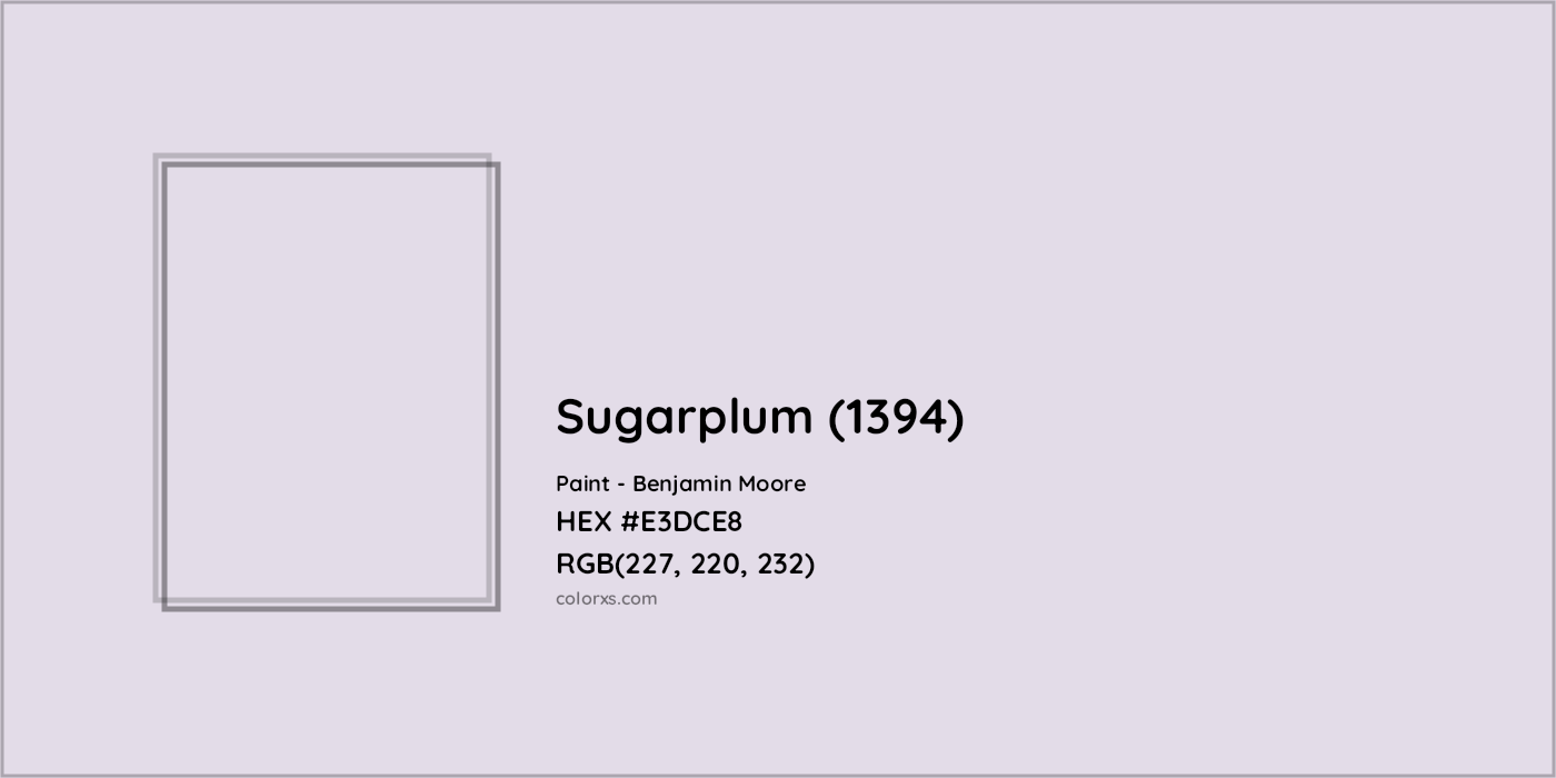 HEX #E3DCE8 Sugarplum (1394) Paint Benjamin Moore - Color Code