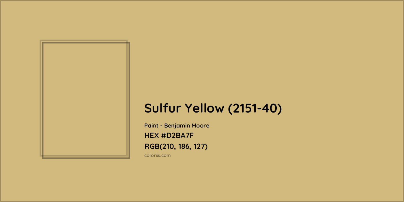 HEX #D2BA7F Sulfur Yellow (2151-40) Paint Benjamin Moore - Color Code