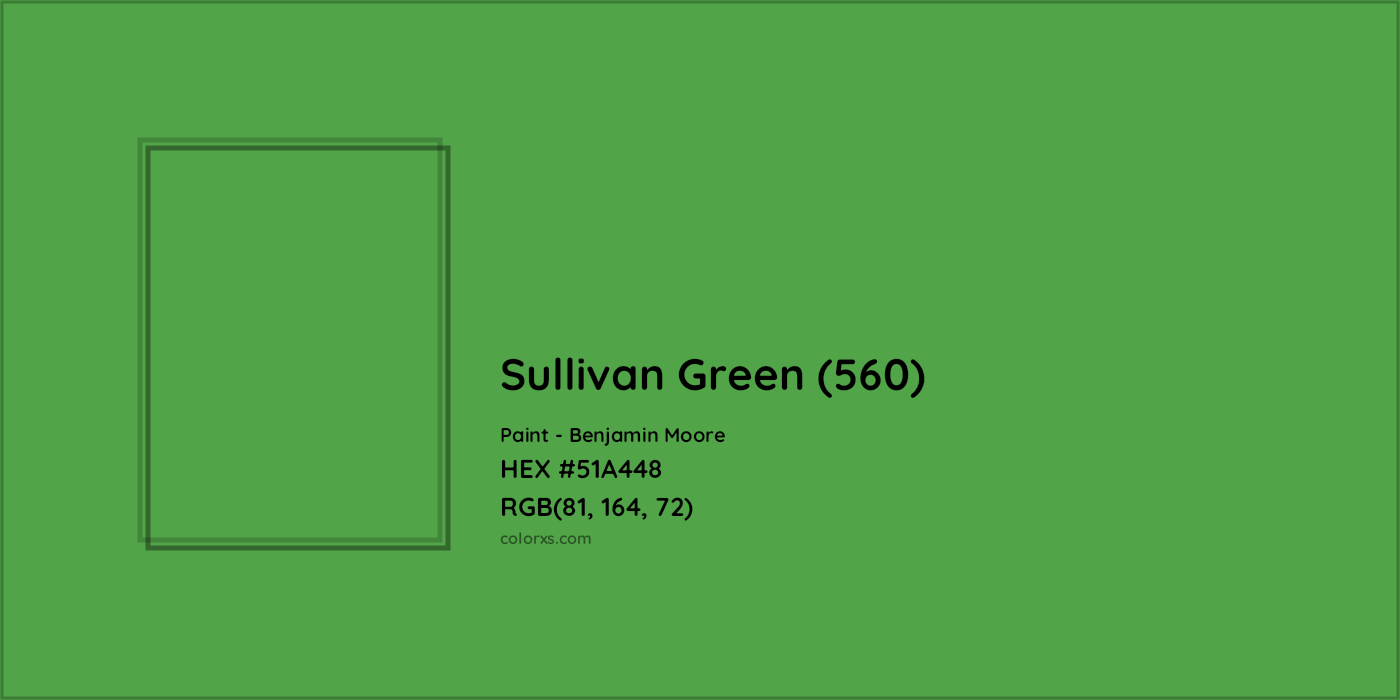 HEX #51A448 Sullivan Green (560) Paint Benjamin Moore - Color Code