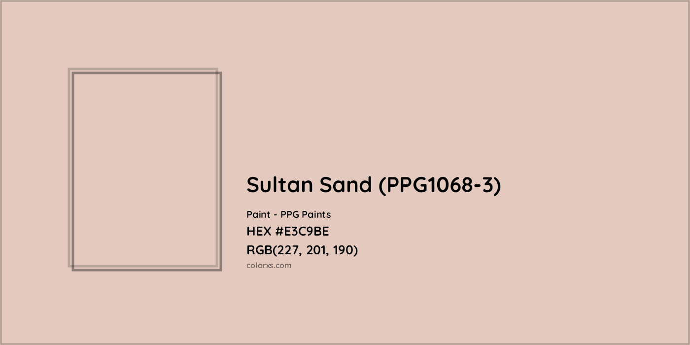 HEX #E3C9BE Sultan Sand (PPG1068-3) Paint PPG Paints - Color Code