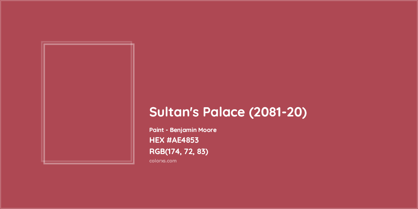HEX #AE4853 Sultan's Palace (2081-20) Paint Benjamin Moore - Color Code