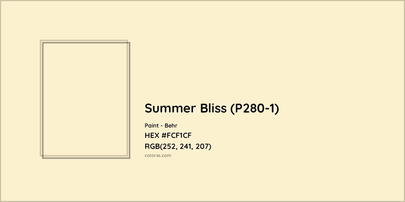 HEX #FCF1CF Summer Bliss (P280-1) Paint Behr - Color Code