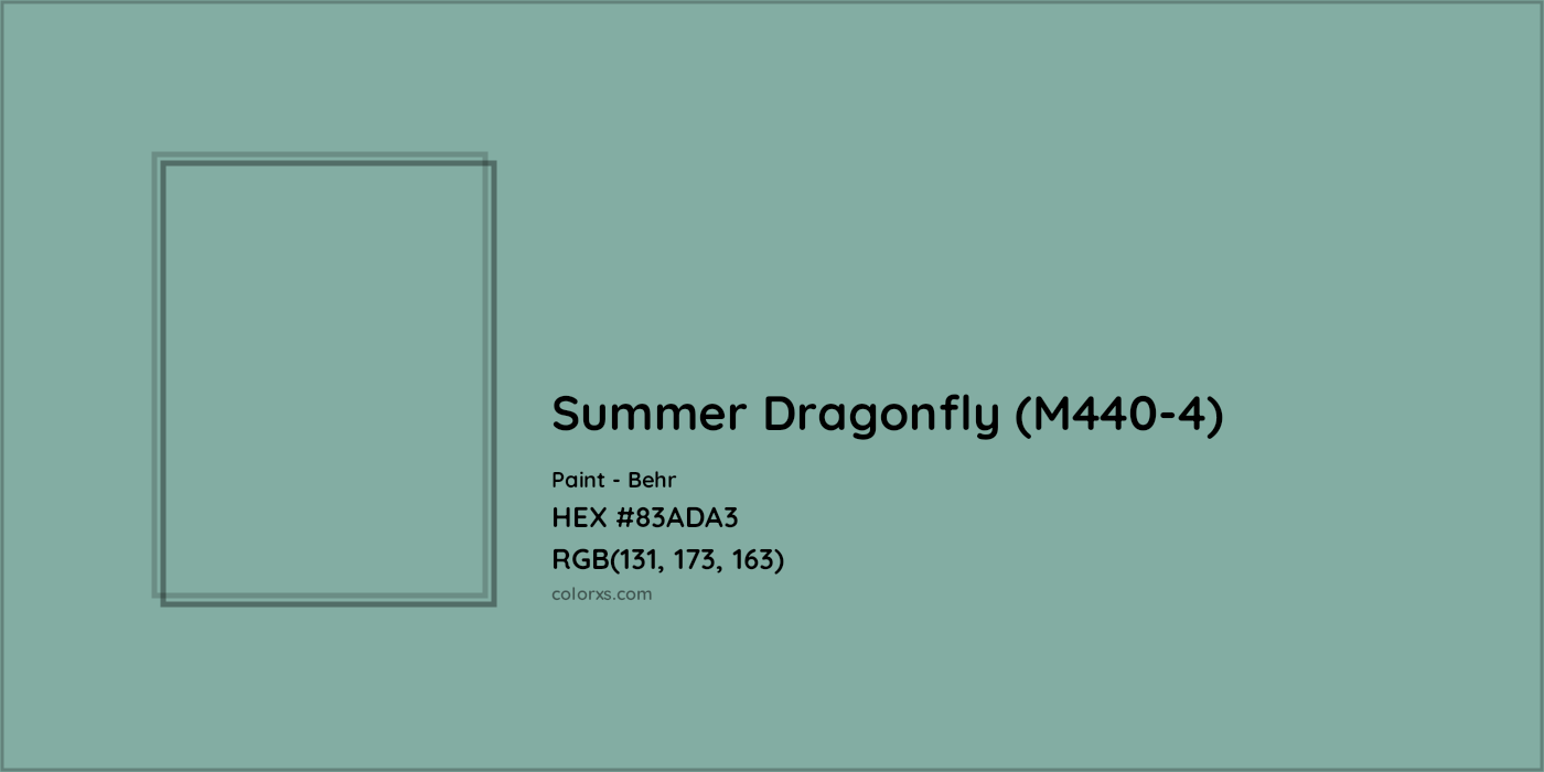 HEX #83ADA3 Summer Dragonfly (M440-4) Paint Behr - Color Code