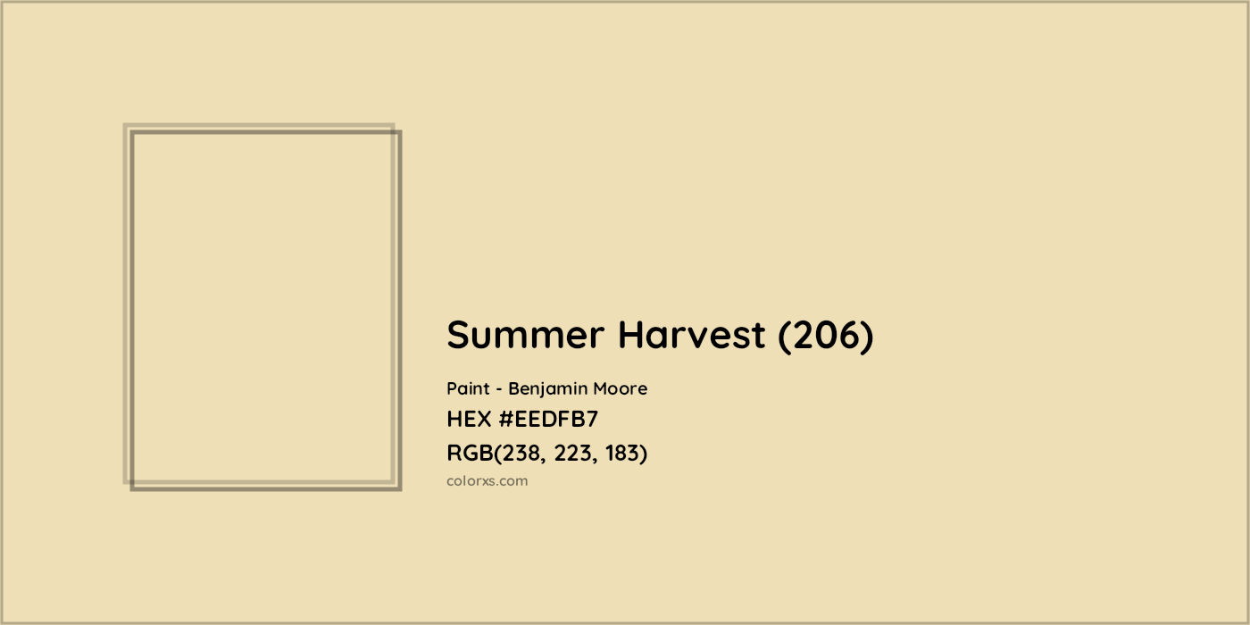HEX #EEDFB7 Summer Harvest (206) Paint Benjamin Moore - Color Code