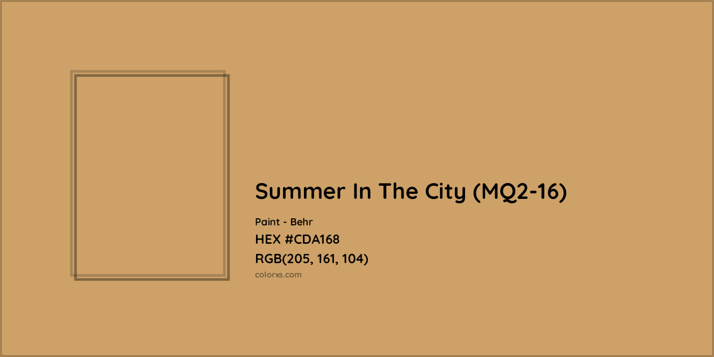 HEX #CDA168 Summer In The City (MQ2-16) Paint Behr - Color Code