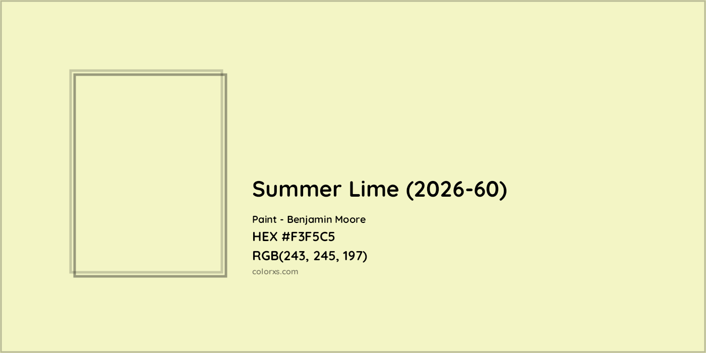 HEX #F3F5C5 Summer Lime (2026-60) Paint Benjamin Moore - Color Code