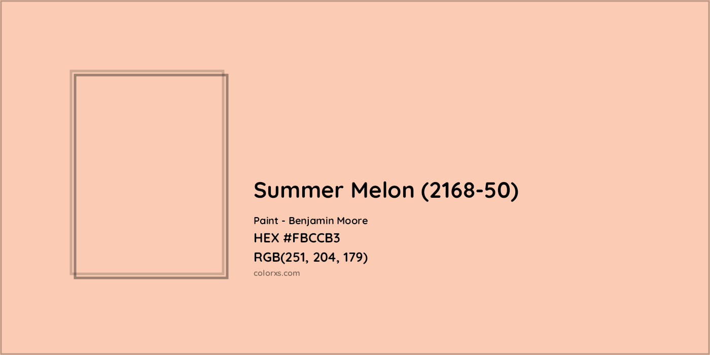HEX #FBCCB3 Summer Melon (2168-50) Paint Benjamin Moore - Color Code