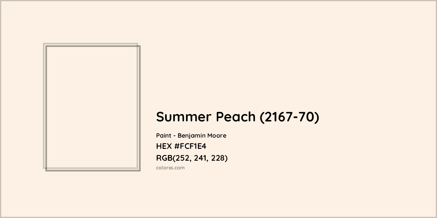 HEX #FCF1E4 Summer Peach (2167-70) Paint Benjamin Moore - Color Code