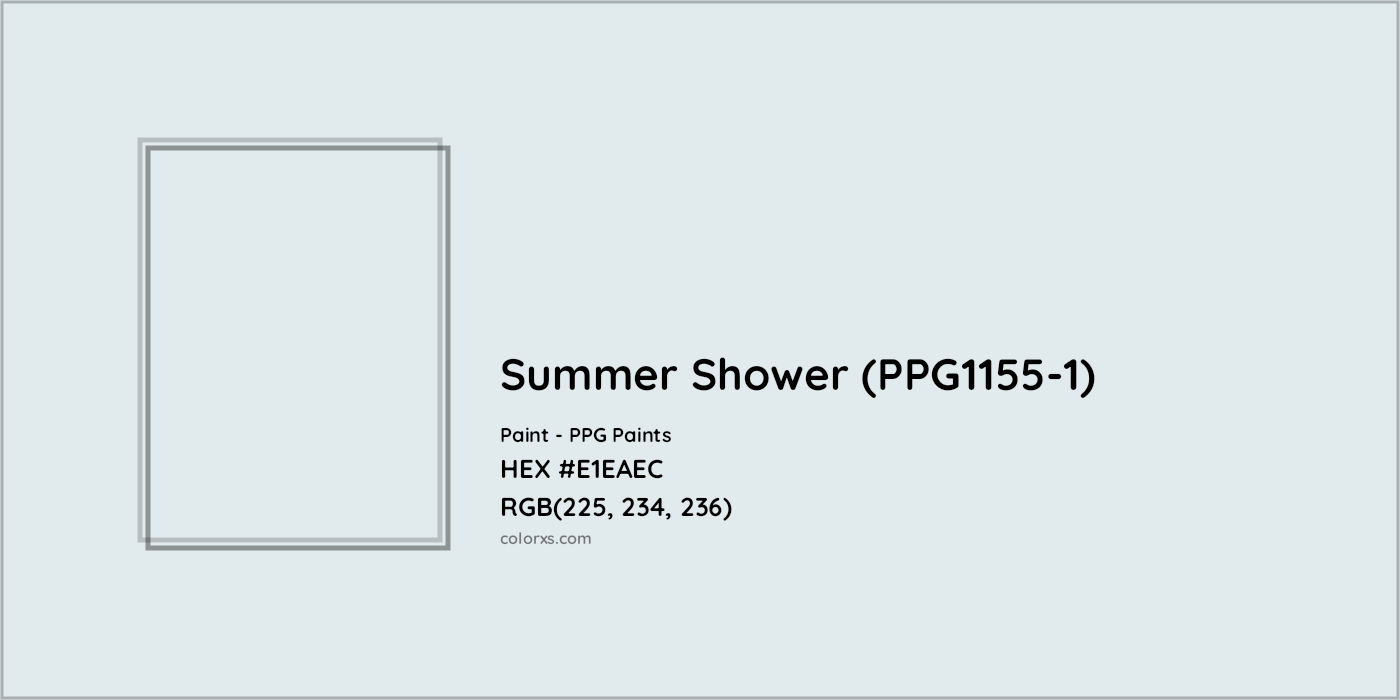 HEX #E1EAEC Summer Shower (PPG1155-1) Paint PPG Paints - Color Code