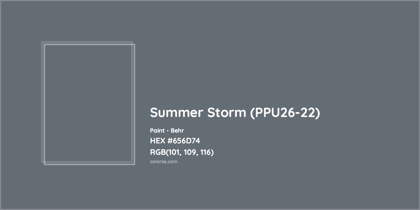 HEX #656D74 Summer Storm (PPU26-22) Paint Behr - Color Code