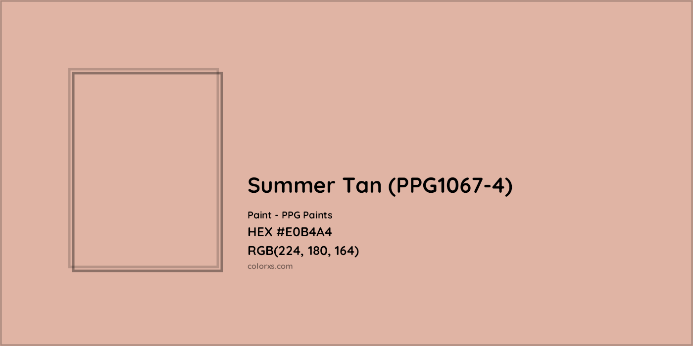 HEX #E0B4A4 Summer Tan (PPG1067-4) Paint PPG Paints - Color Code