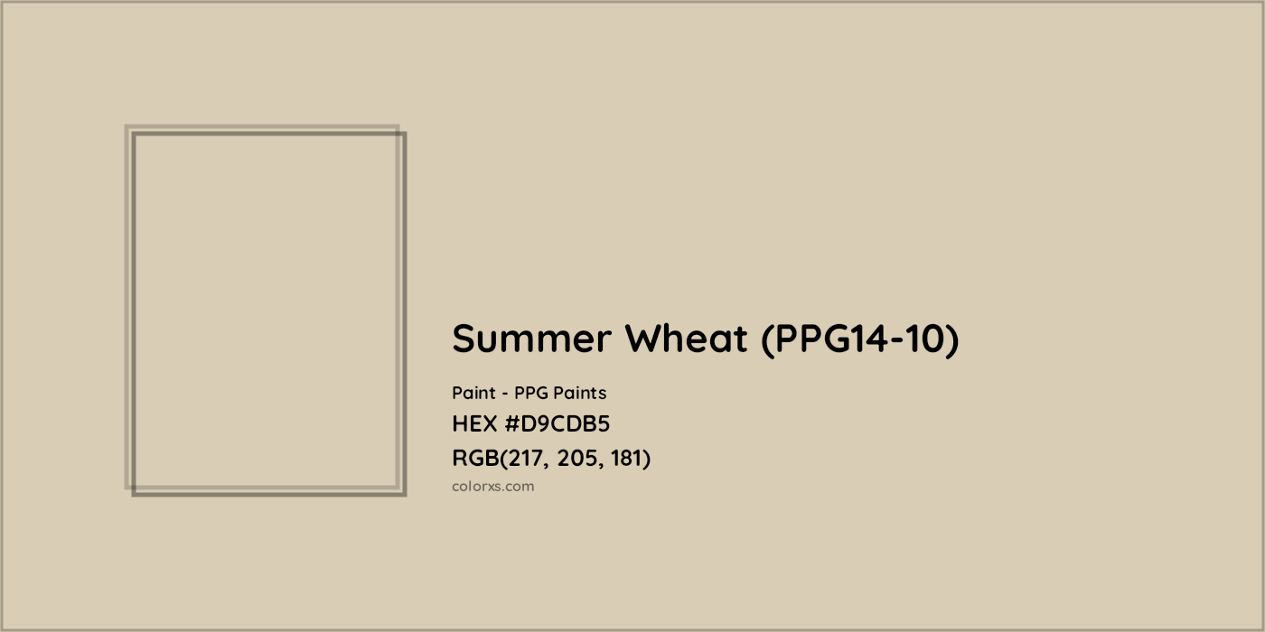 HEX #D9CDB5 Summer Wheat (PPG14-10) Paint PPG Paints - Color Code