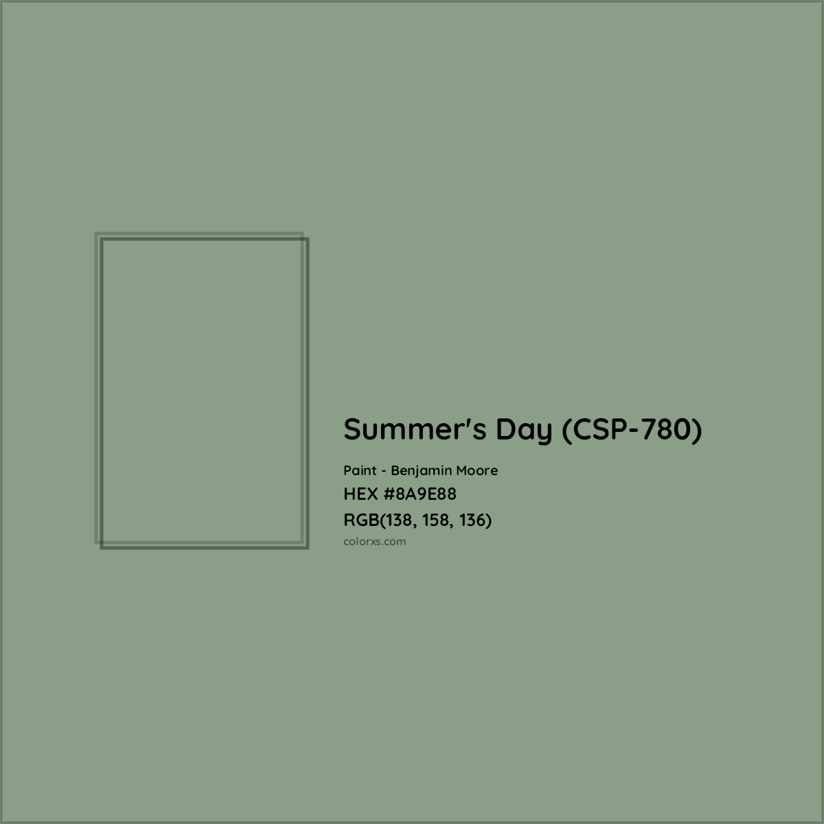 HEX #8A9E88 Summer's Day (CSP-780) Paint Benjamin Moore - Color Code